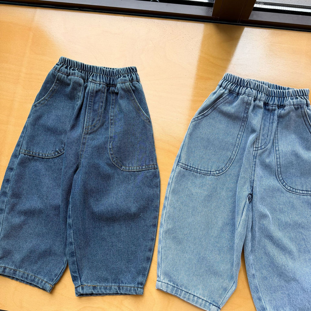【80-150】ビッグポケットカーブデニムパンツ