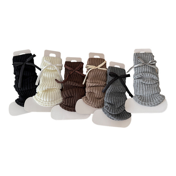 ワンポイントリボンレッグウォーマー