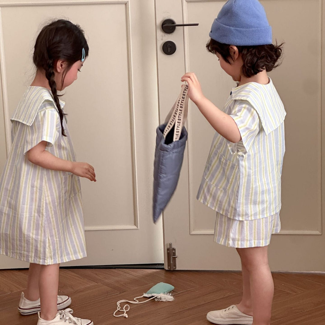 【80-150】ストライプシャツセットアップ
