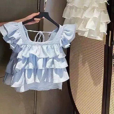 【90-150】フリルティアードトップス