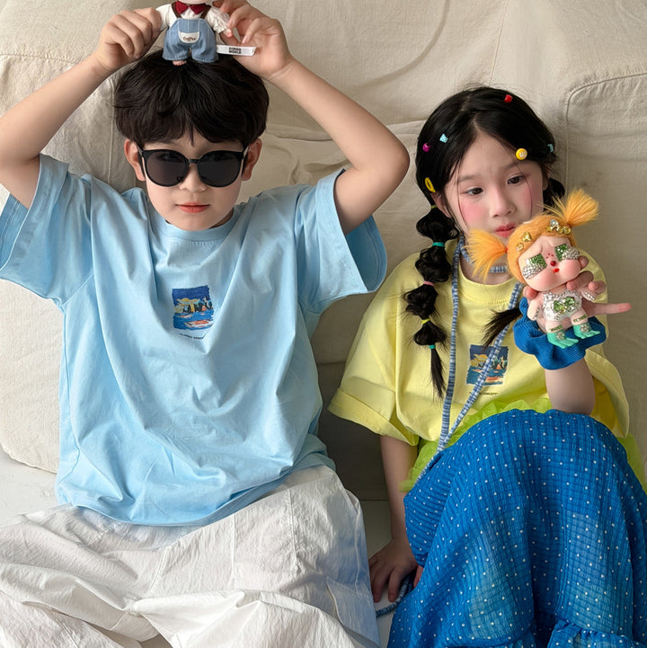 【100-150】レタープリントTシャツ