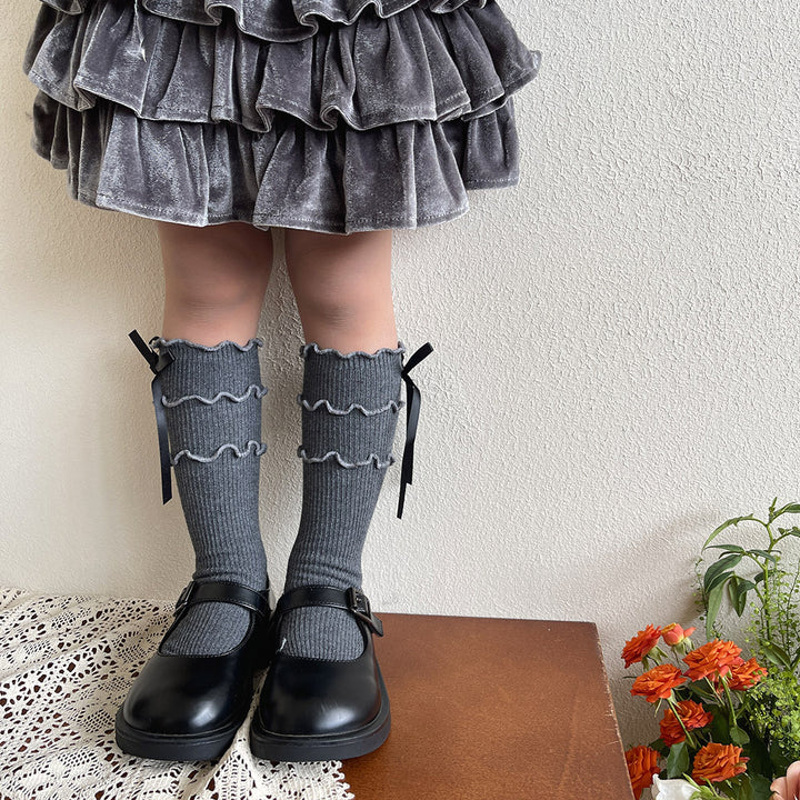【1-13歳】メロウ×リボンデザインソックス
