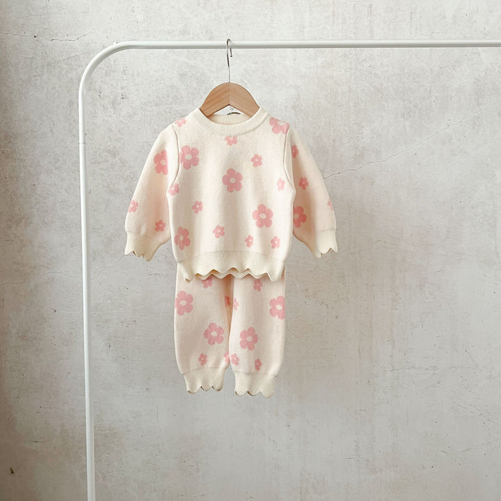 【73-100】スカラップヘム花柄セットアップ