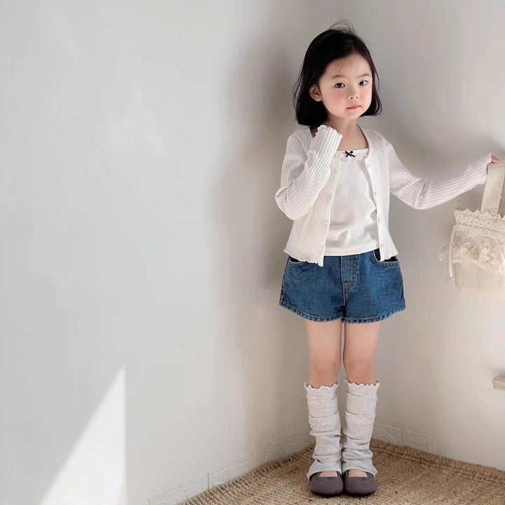 【73-120】リブメロウショートカーディガン