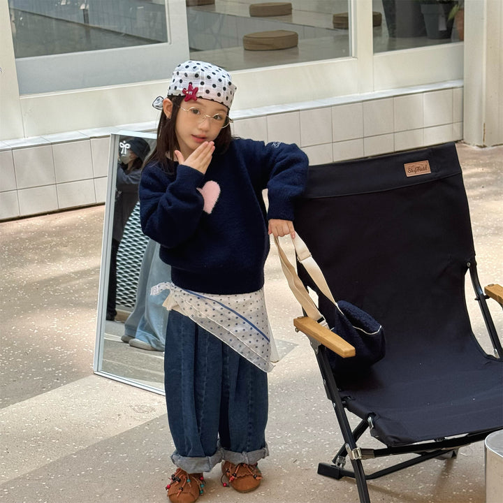 【80-130】フロントハートニットトップス