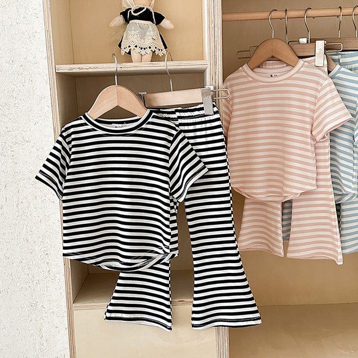 【90-140】ボーダー柄セットアップ