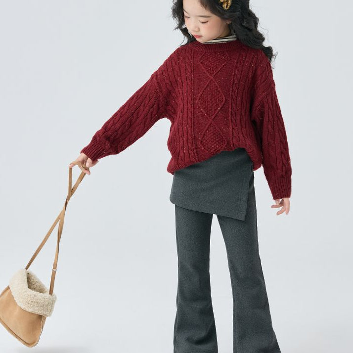 【110-150】レイヤード風フレアパンツ