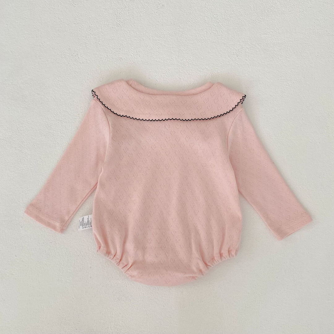 【73-90】デザインカラー長袖ロンパース