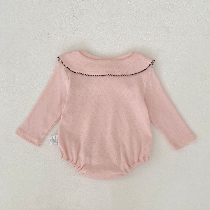 【73-90】デザインカラー長袖ロンパース