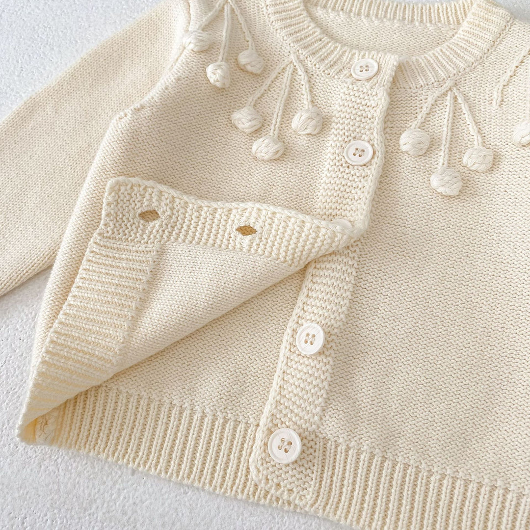 【73-100】ポンポンデザインカーディガン