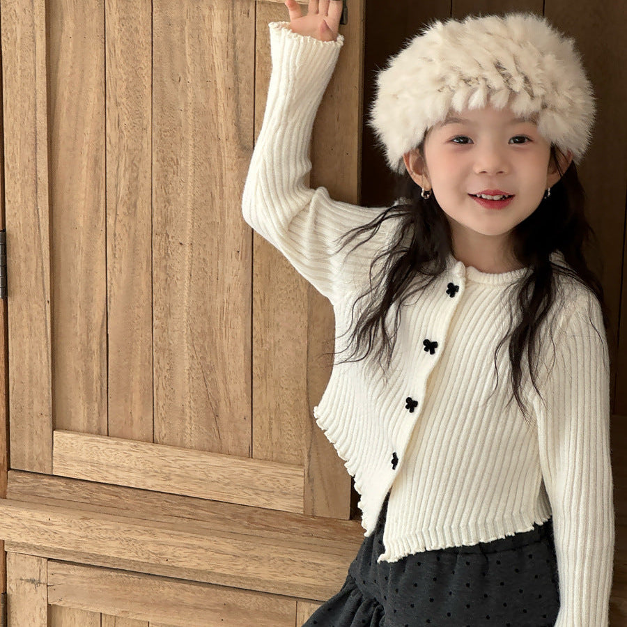 【90-150】ヘムデザインリブカーディガン