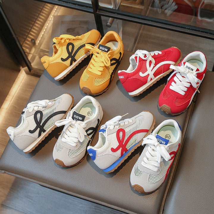 【16.0-21.5】ラインデザインメッシュスニーカー