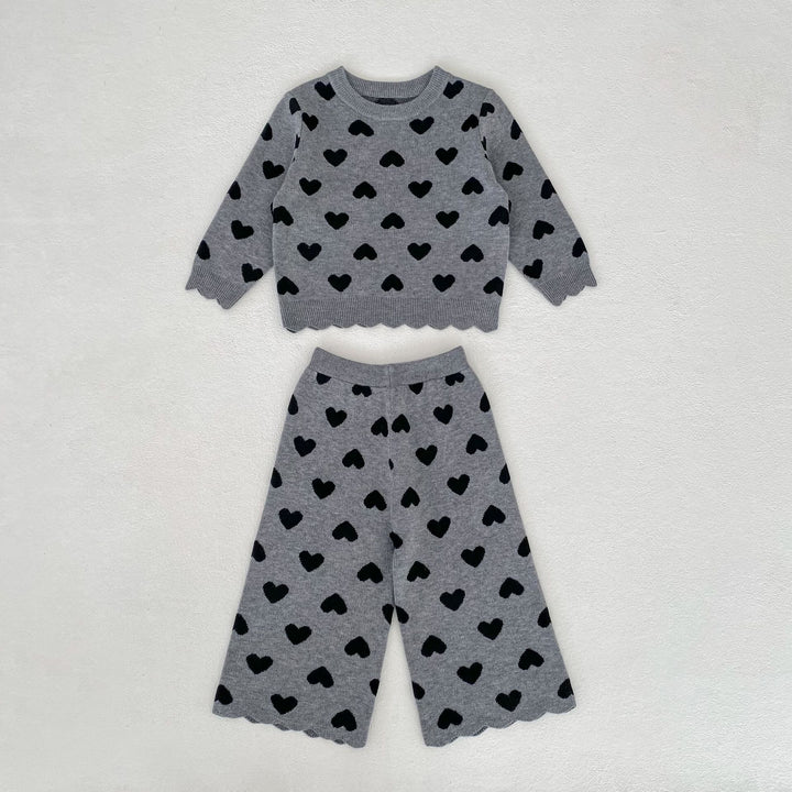 【73-130】スカラップデザインハート柄セットアップ