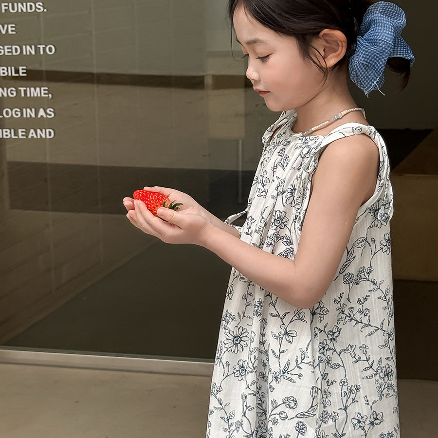 【100-150】ボタニカル柄キャミソールワンピース