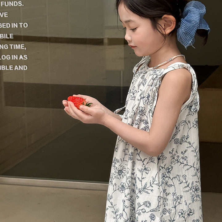 【100-150】ボタニカル柄キャミソールワンピース