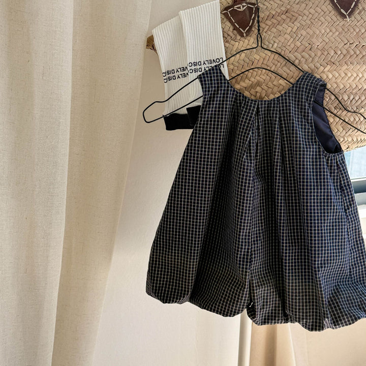 【80-130】裾バルーンノースリーブショート丈オールインワン