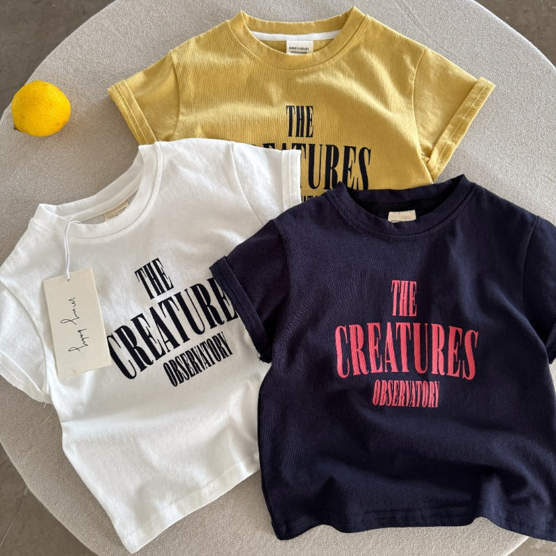 【90-140】英字ロゴデザインTシャツ