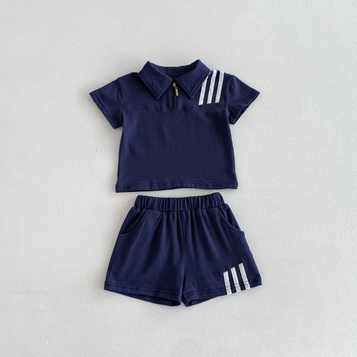 【80-130】スリーラインハーフジップセットアップ