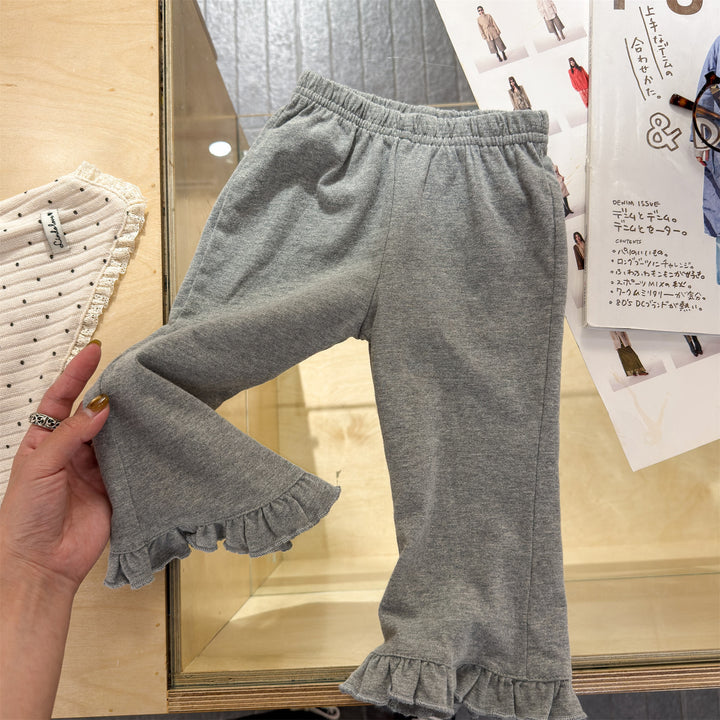 【80-130】フリルヘムロングパンツ