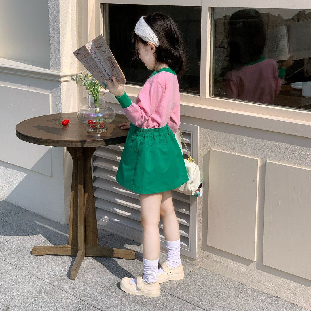 【90-140】バイカラー長袖プルオーバー