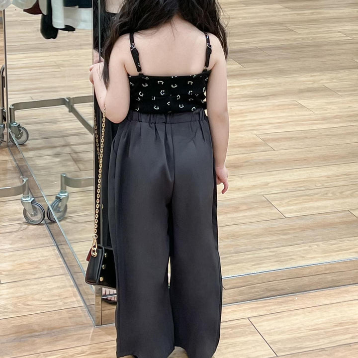 【90-140】ウエストデザインワイドパンツ