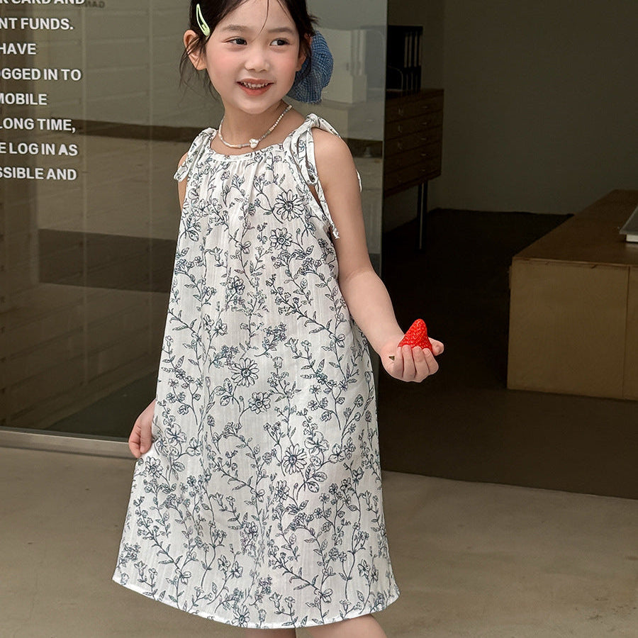 【100-150】ボタニカル柄キャミソールワンピース