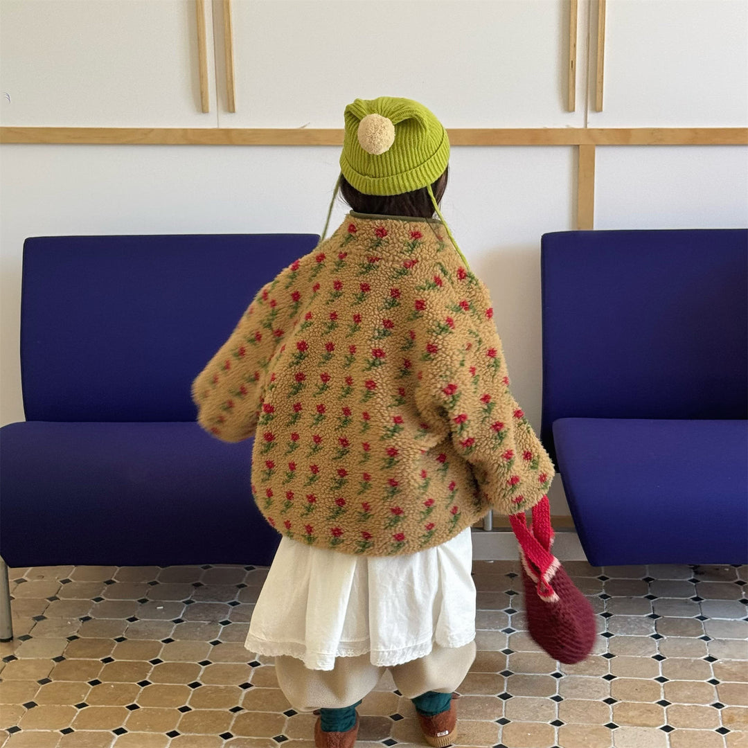 【80-130】花柄フリースジャケット