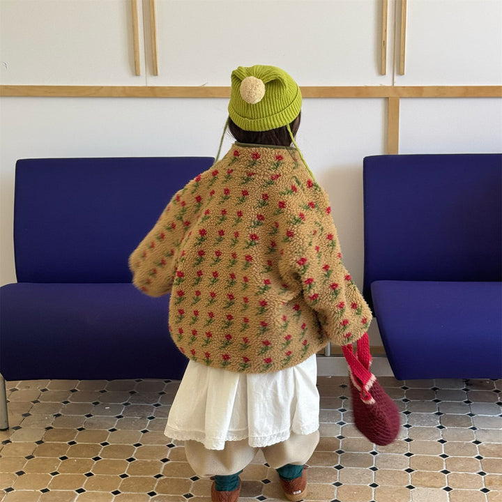 【80-130】花柄フリースジャケット