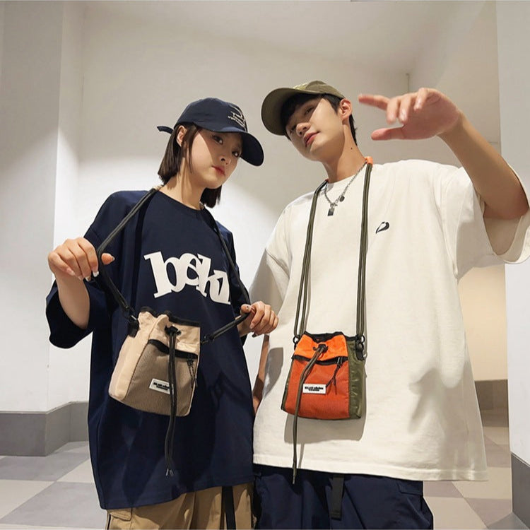 【MOM・DAD】ドローストリングショルダーバッグ