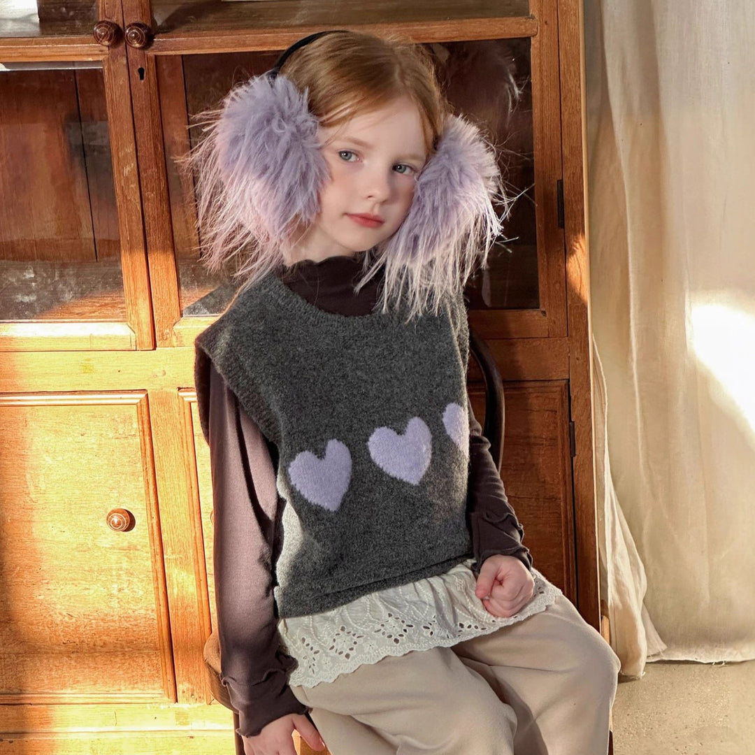 【90-150】ハートデザインニットベスト