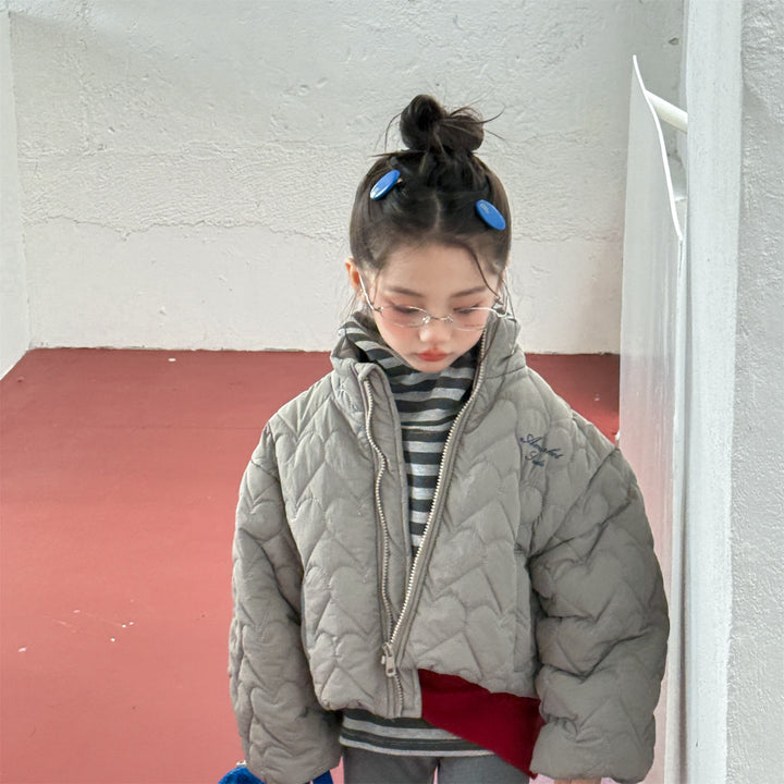 【80-130】ハートデザインキルティングジャケット