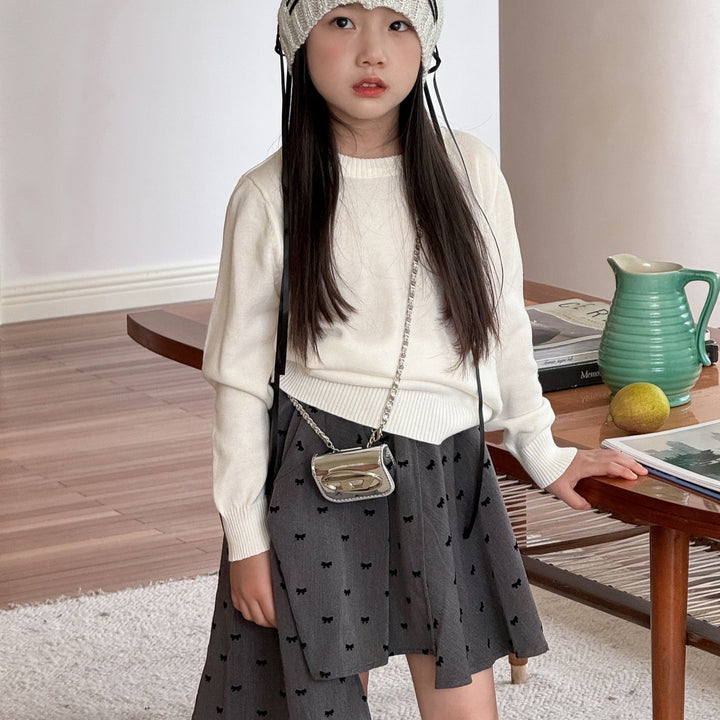 【90-150】リボン柄アシンメトリースカート