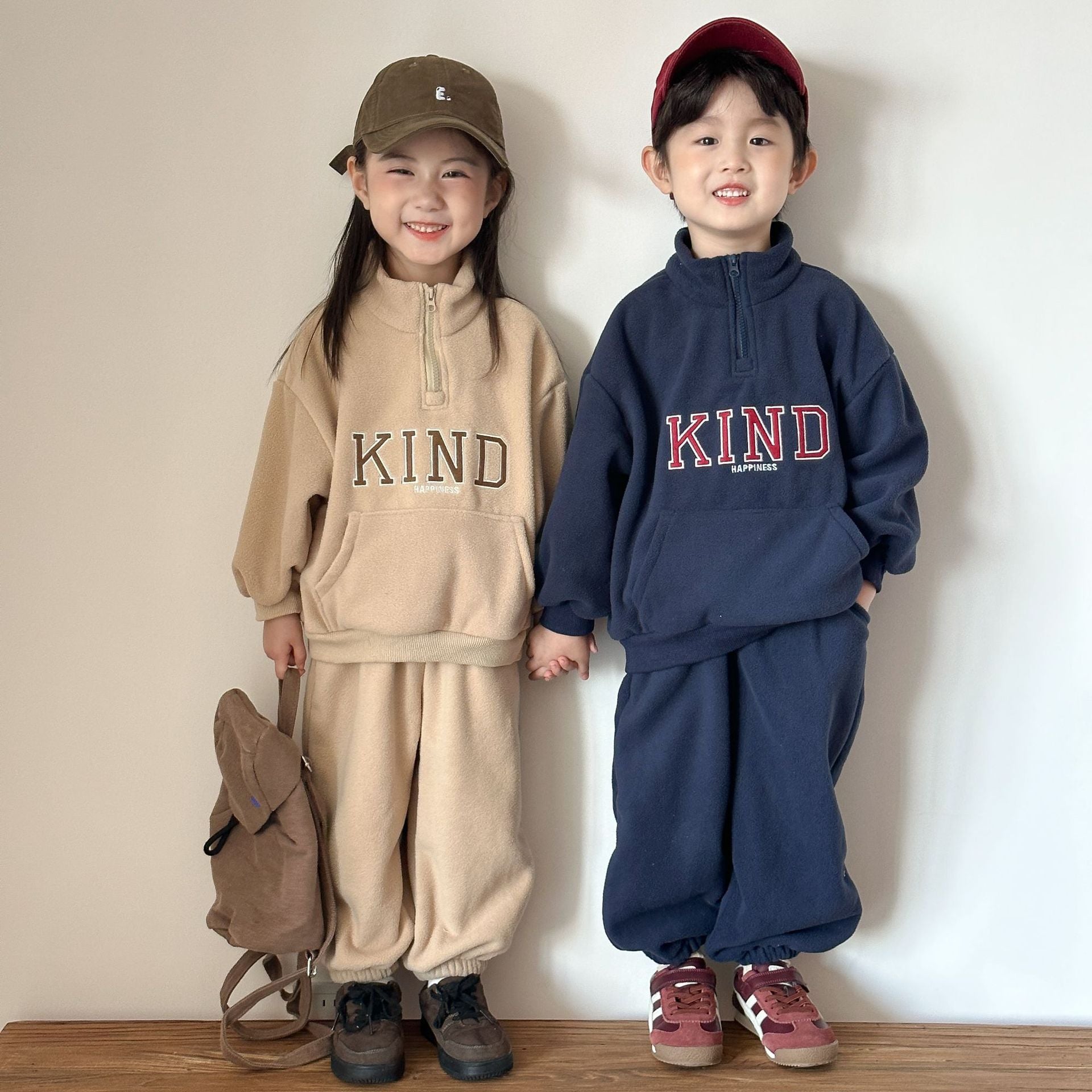 80-150】ハーフジップフリースセットアップ｜ELMO-こども服エルモ