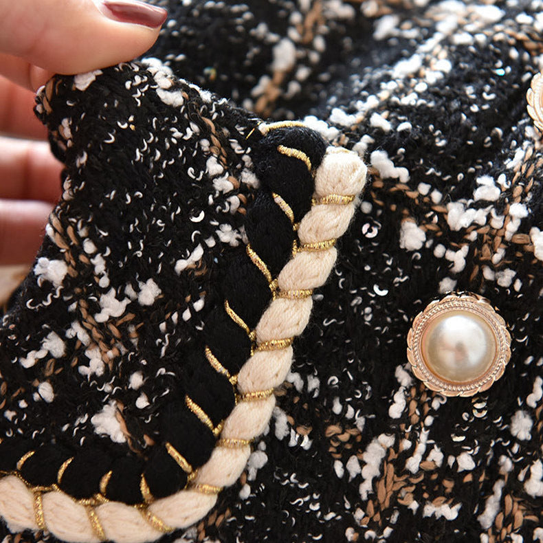 【100-150】ボタンデザインチェック柄ミニスカート