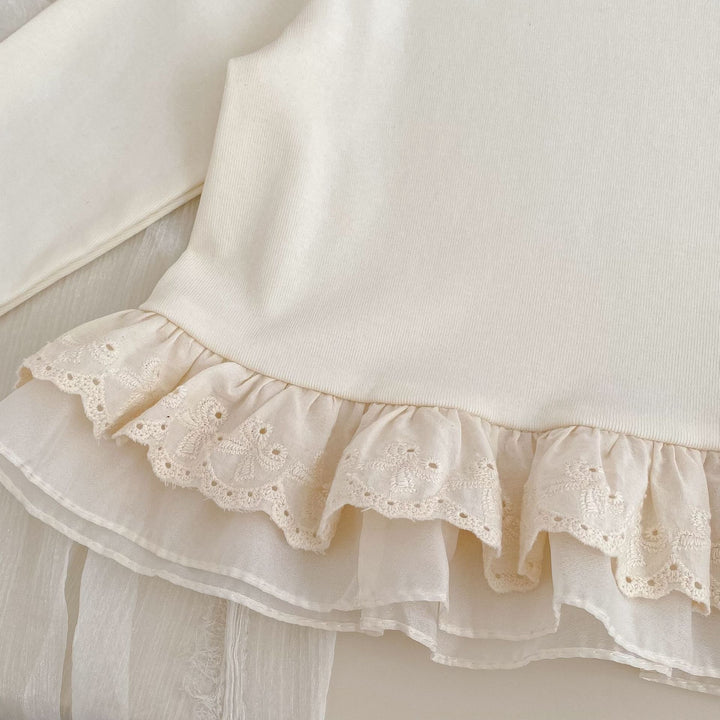 【73-120】レース＆フリルヘムプルオーバー