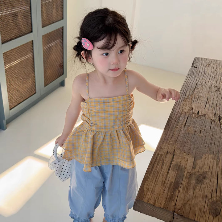 【90-140】フリルヘムバックデザインキャミソール