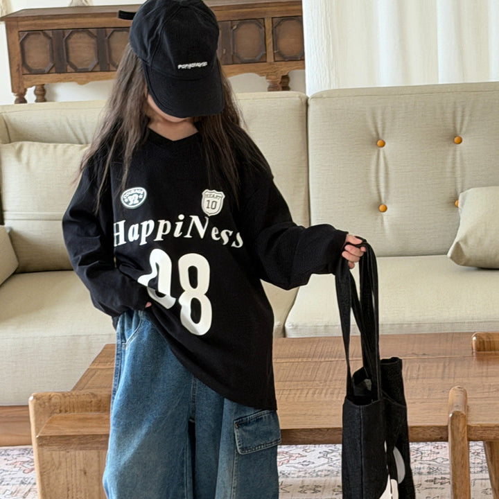 【100-150】オーバーサイズロゴ＆ナンバーデザインカットソー
