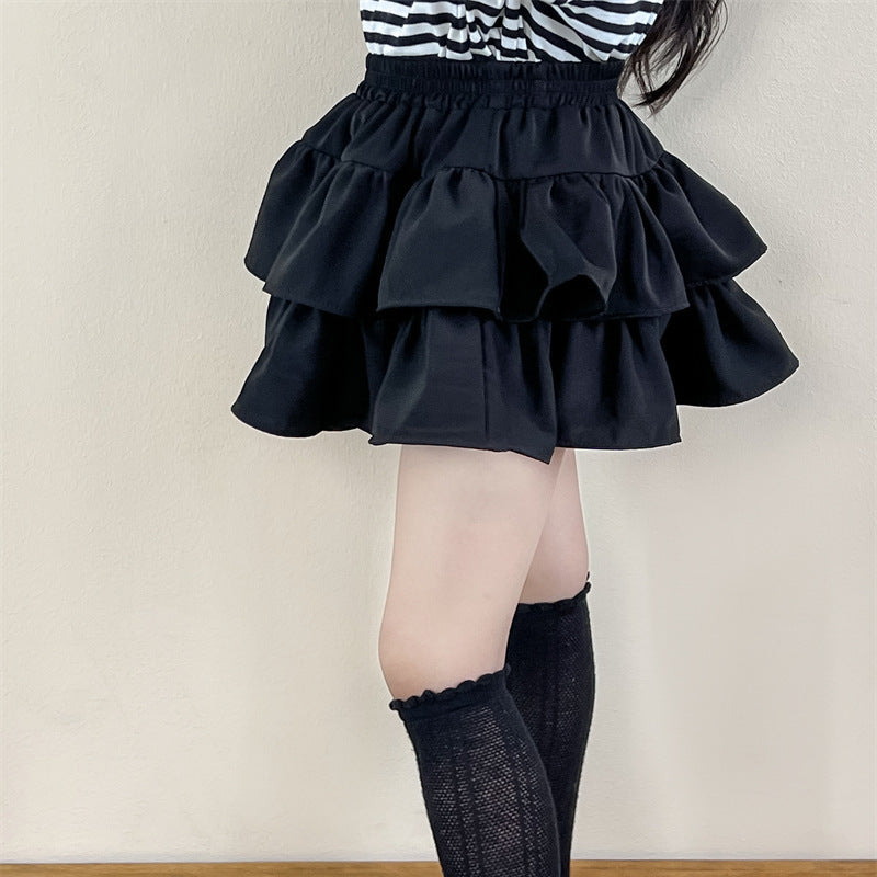 【90-140】シンプルティアードミニスカート