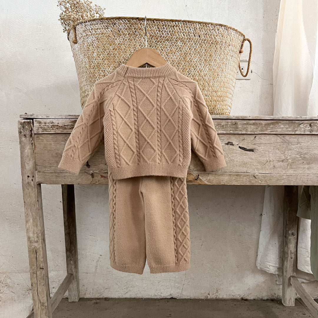 【73-110】アーガイル編みニットセットアップ