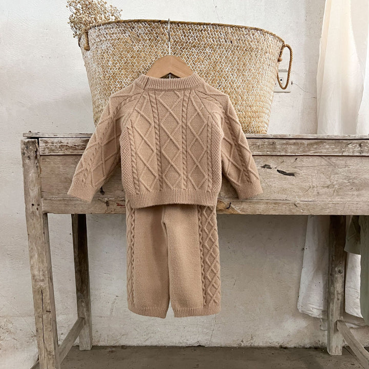 【73-110】アーガイル編みニットセットアップ