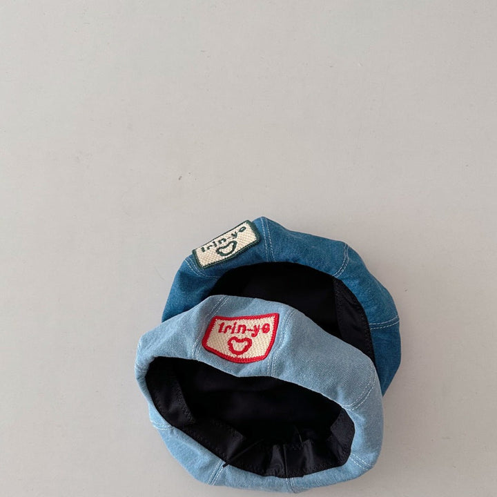 【kids】ワッペン付きデニムベレー帽