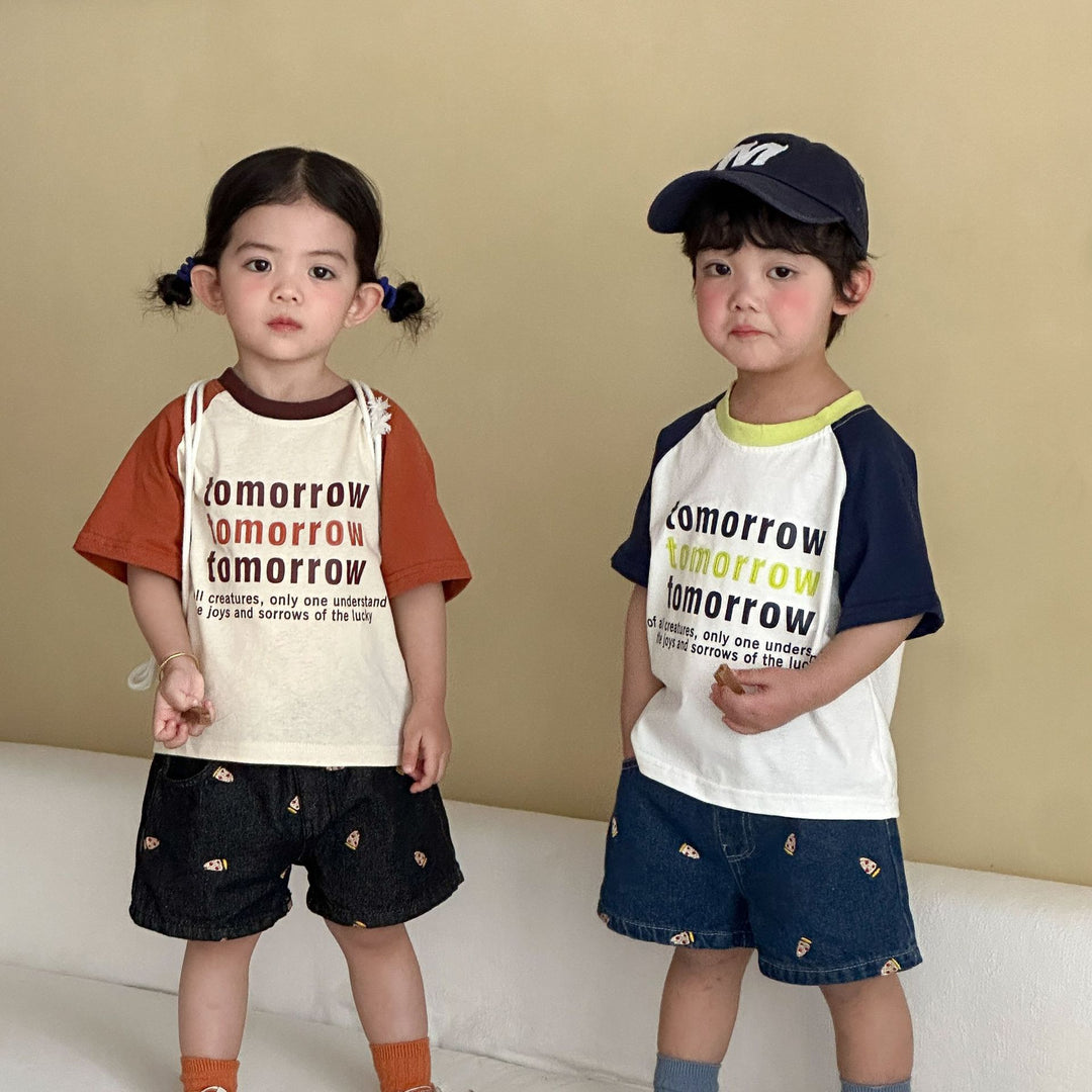 【80-150】英字ロゴラグランスリーブTシャツ