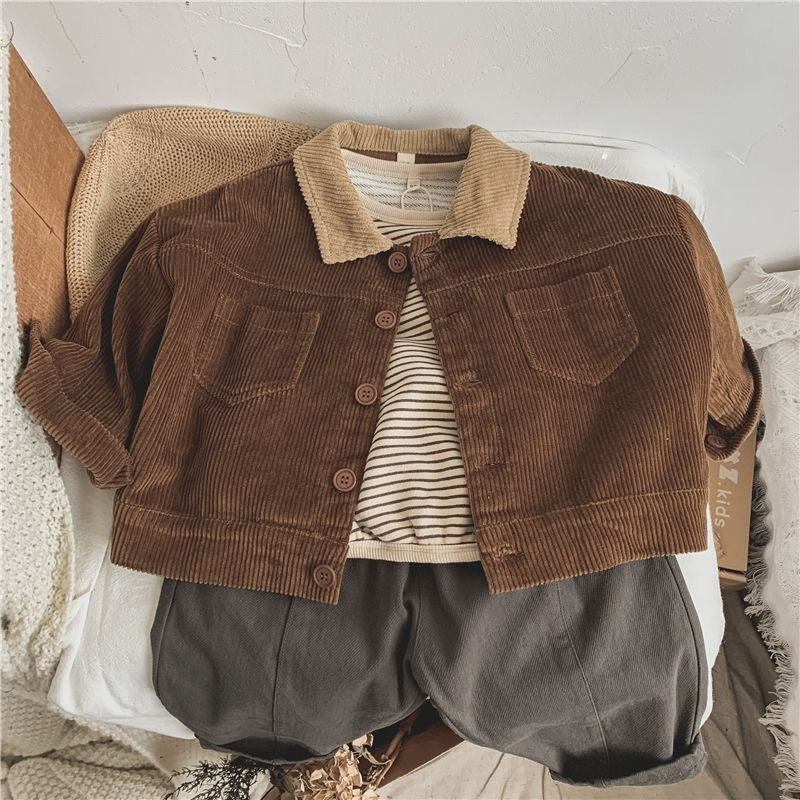 【100-140】バイカラーコーデュロイジャケット