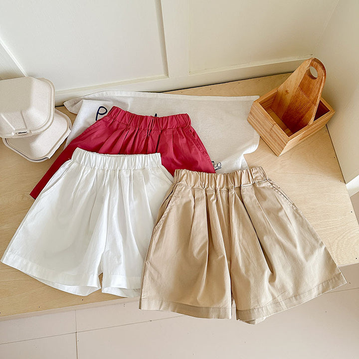 【90-150】シンプルタックショートパンツ