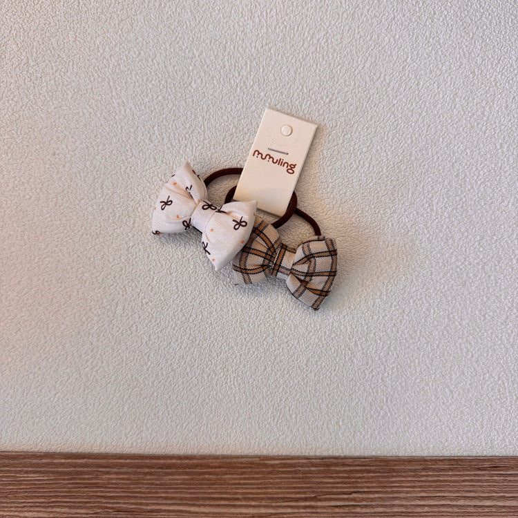 パターンプリントリボンヘアゴム