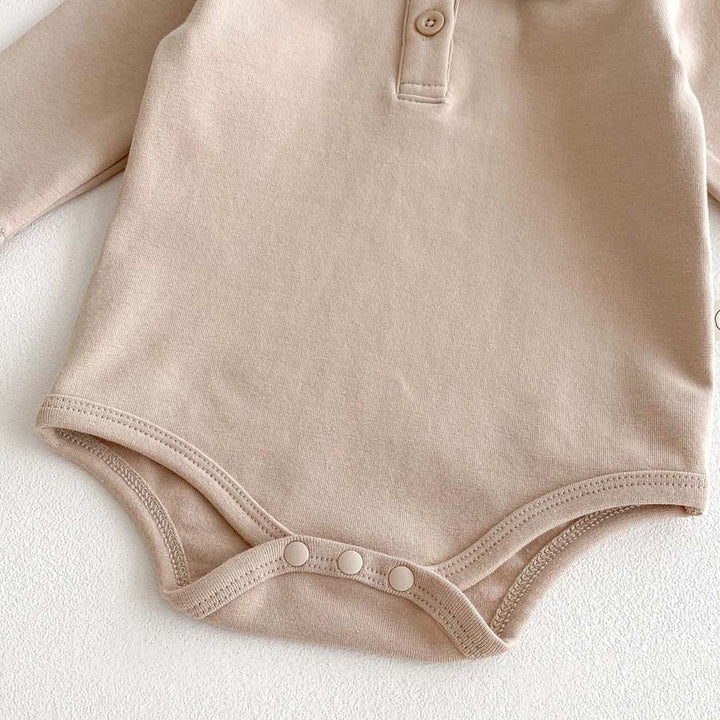 【73-90】ラウンドカラー長袖ロンパース