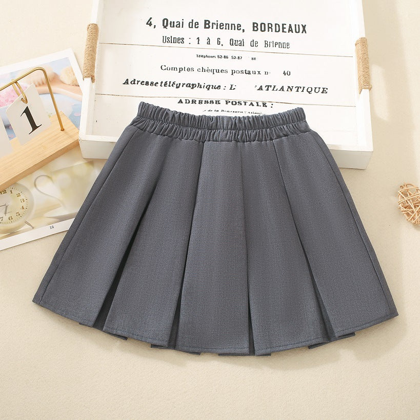 【110-150】リボン付きボックスプリーツスカート