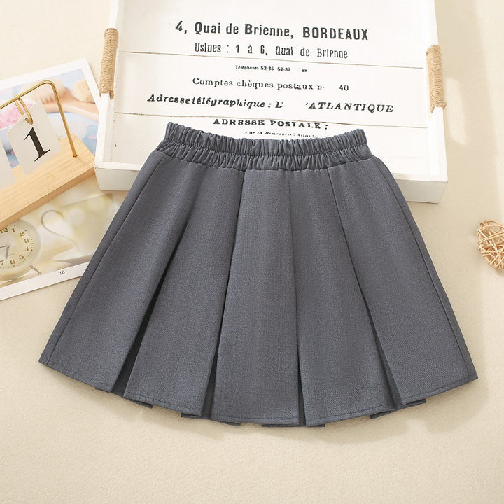 【110-150】リボン付きボックスプリーツスカート