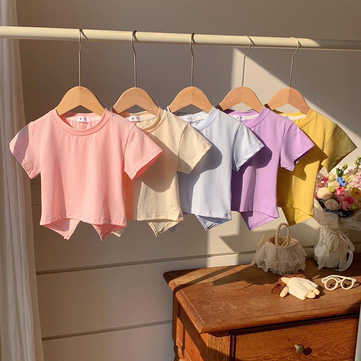 【90-140】バックカット＆リボンTシャツ