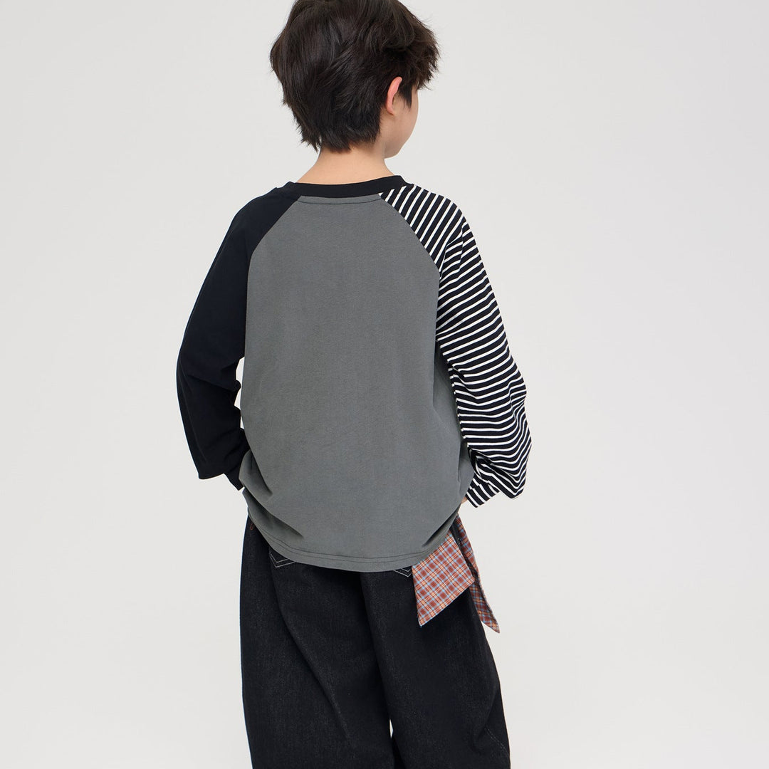 【100-150】アシンメトリーロングTシャツ